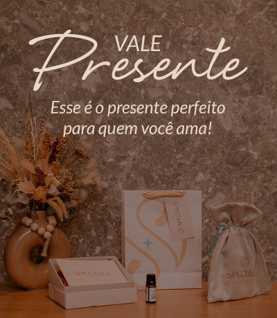 Banner de vale presente do Speciale Experiência em Spa. O presente perfeito para quem você ama.
